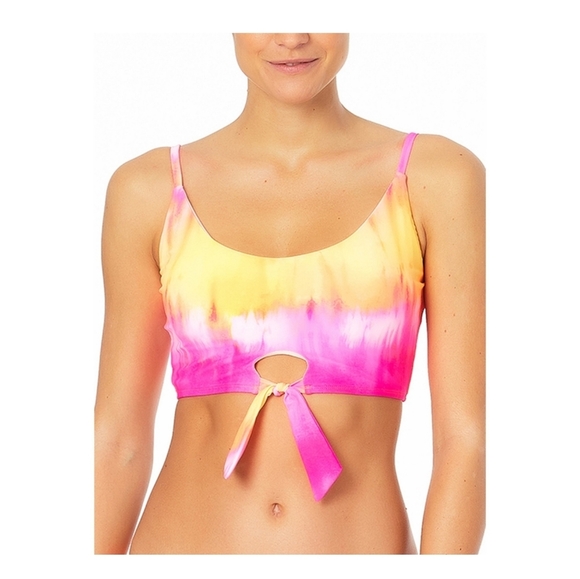 No Boundaries NWT Bunny Tie Longline Pullover Bright Tie Dye Swim Top 739 - Picture 5 of 6